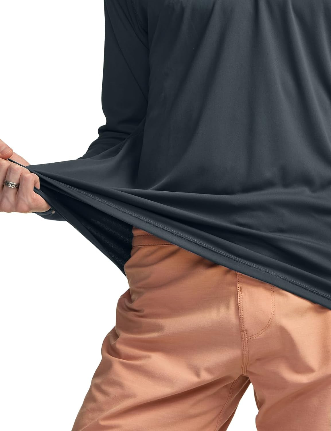 Men'S Rashguard Swim Shirts, UPF 50+ Cool Running Workout Loose-Fit Long Sleeve