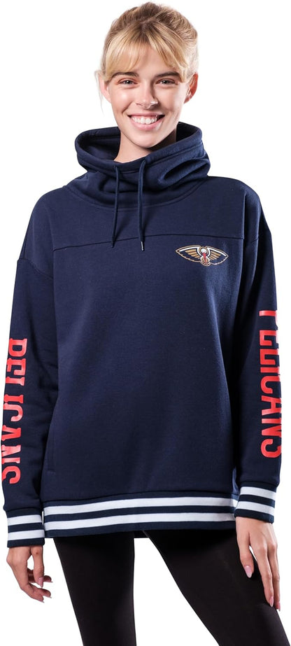 Women'S NBA Official Fleece Hoodie Pullover Sweatshirt Funnel Neck